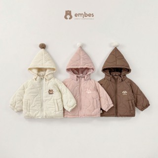 Áo Khoác Bé Embes Áo Khoác Phao Lót Lông Có Mũ Chóp Chất Dày Dặn Cho Bé Mặc Thu Đông Size Từ 8-18kg 