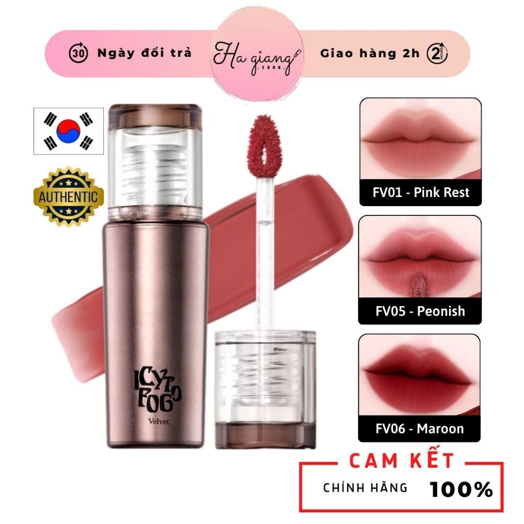 [BẢN MỚI PHÉP THUẬT] Son Kem Black Rouge Icy To Fog Velvet Tint bám màu tốt FV05 Hồng khô, FV07 Đỏ đ