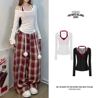  SET ÁO BODY CỔ TIM XUYÊN THẤU SEXY FFCLUB MIX 