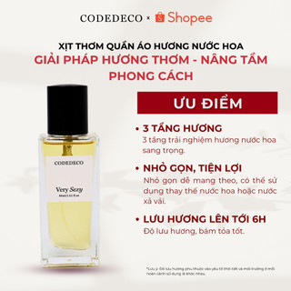 Xịt thơm quần áo hương nước hoa CODEDECO Very Sexy 30ml Ngọt ngào, Quyến rũ từ Kẹo, Hoa, Vanilla độ lưu hương lên tới 6h