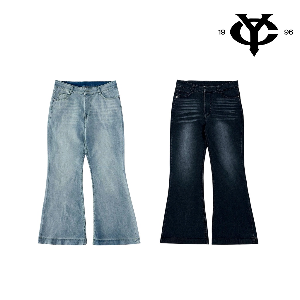 YC1996 - Quần Jeans Loe Ống Rộng Co Giãn 2 Màu Local Brand Unisex