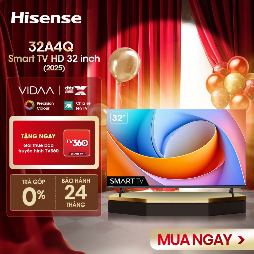 Smart Tivi Hisense 32 inch 32A4Q, Giao hàng toàn quốc, Bảo hành 2 năm