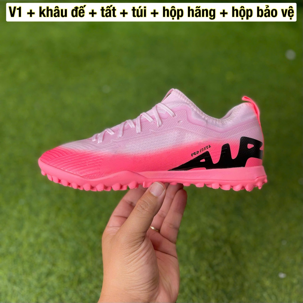 giày đá bóng me vapor 15 pro TF V1 ( khâu đế + tất + túi rút + hộp )
