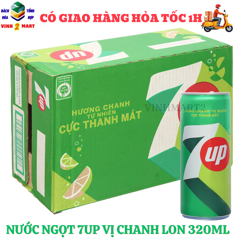 Nước Ngọt 7up Vị Chanh Lon 320 Ml
