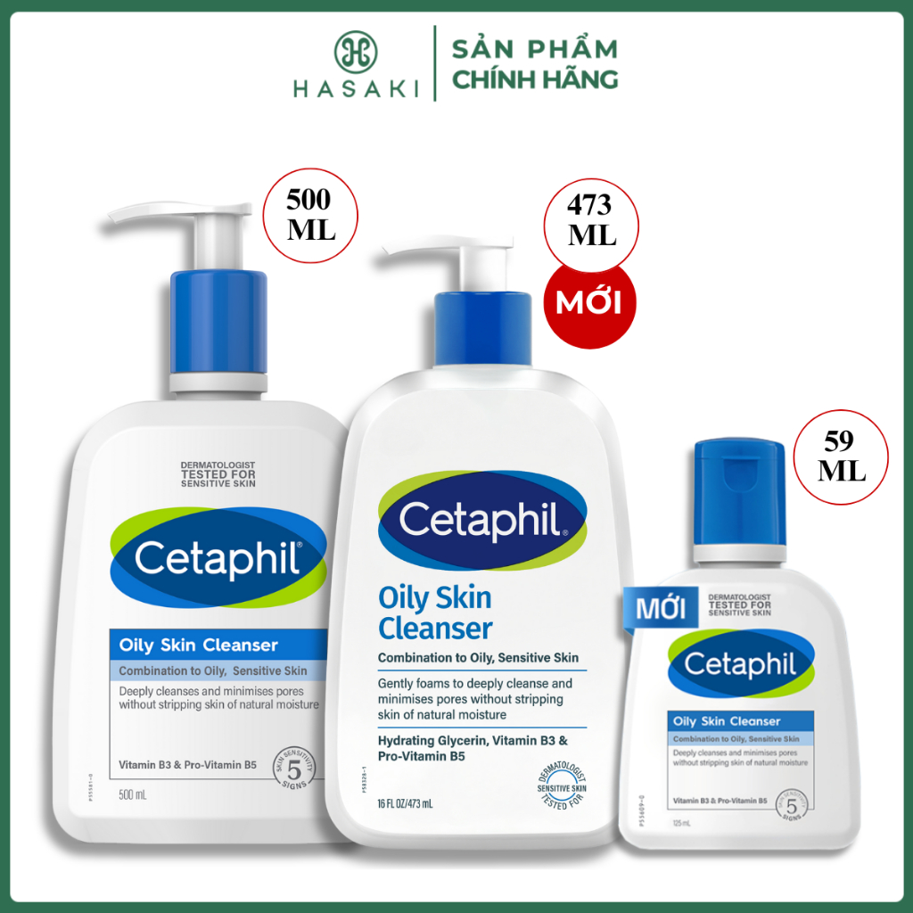 [DAILY] Sữa Rửa Mặt Cetaphil Dịu Lành Cho Da Dầu Nhạy Cảm Oily Skin Cleanser Hasaki Chính Hãng