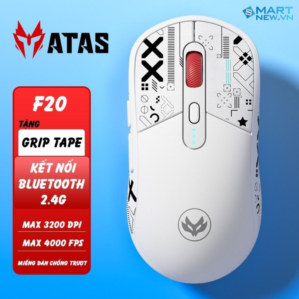 Chuột máy tính 3 mode kết nối - bluetooth không dây Atas F20 - Dual Mode - Pin sạc 500mah - Sử dụng liên tục 50h | BigBuy360 - bigbuy360.vn