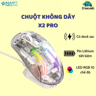  Chuột Máy Tính Không Dây Bluetooth Ziyou X2 PRO VIP Mouse LED RGB  Pin sạc cho Máy tính Laptop PC 