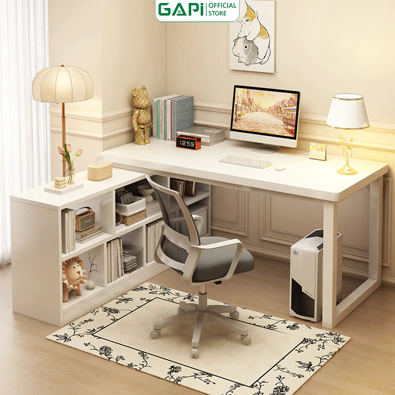 Bàn làm việc tích hợp kệ sách phong cách hiện đại thương hiệu GAPI_ GM131