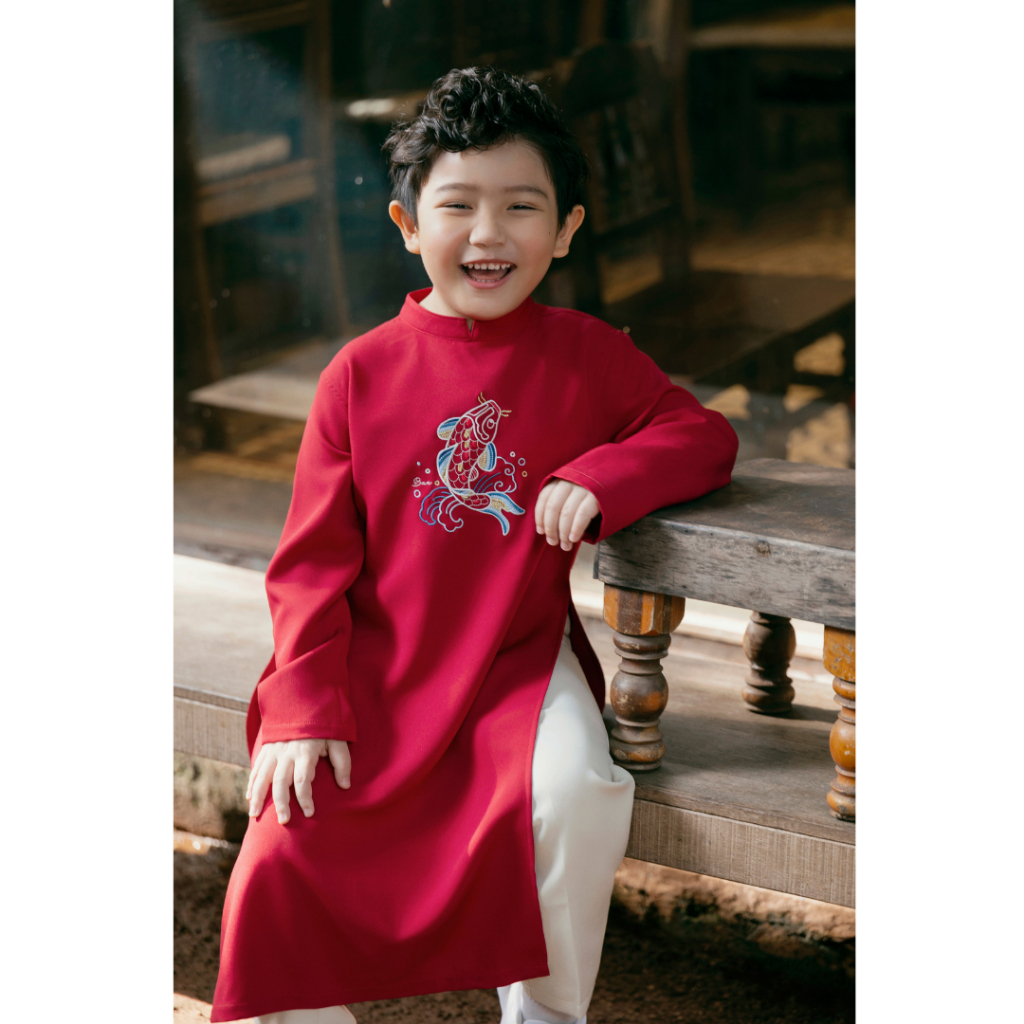Áo Dài Tết Cho Bé Trai Cao Cấp Chất Thoáng Mát Mùa Lễ Hội (1-10 Tuổi) Baa Baby SE02D