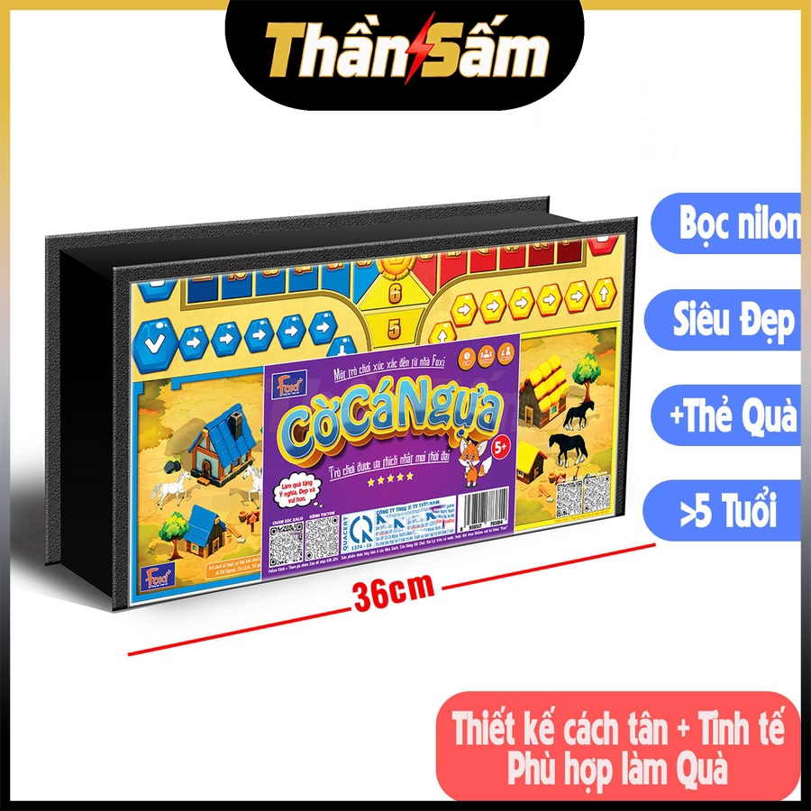 [Foxi] Cờ Cá Ngựa Foxi Thường Size Lớn 36cm Chính Hãng Boardgame Đua Ngựa Đồ Chơi Ngày Tết Gấp Gọn