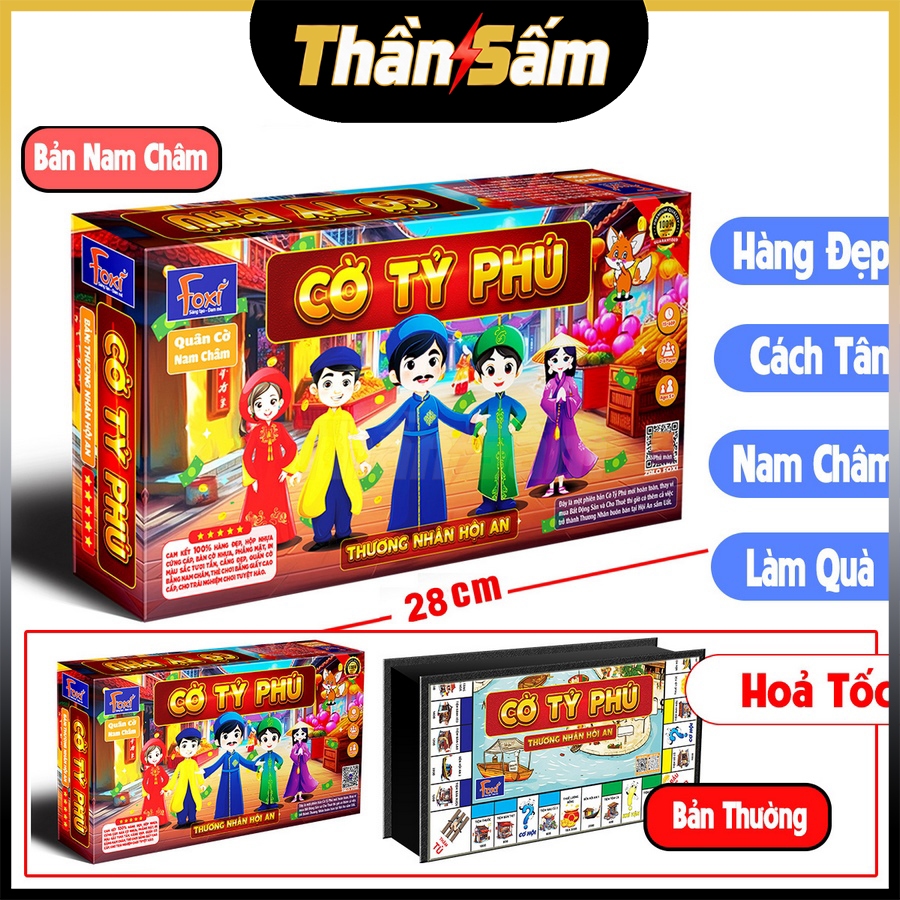 [Foxi] Cờ Tỷ Phú Thương Nhân Hội An Foxi Size Lớn Cờ Tỉ Phú Đồ Chơi Trí Tuệ Trẻ Em Tư Duy