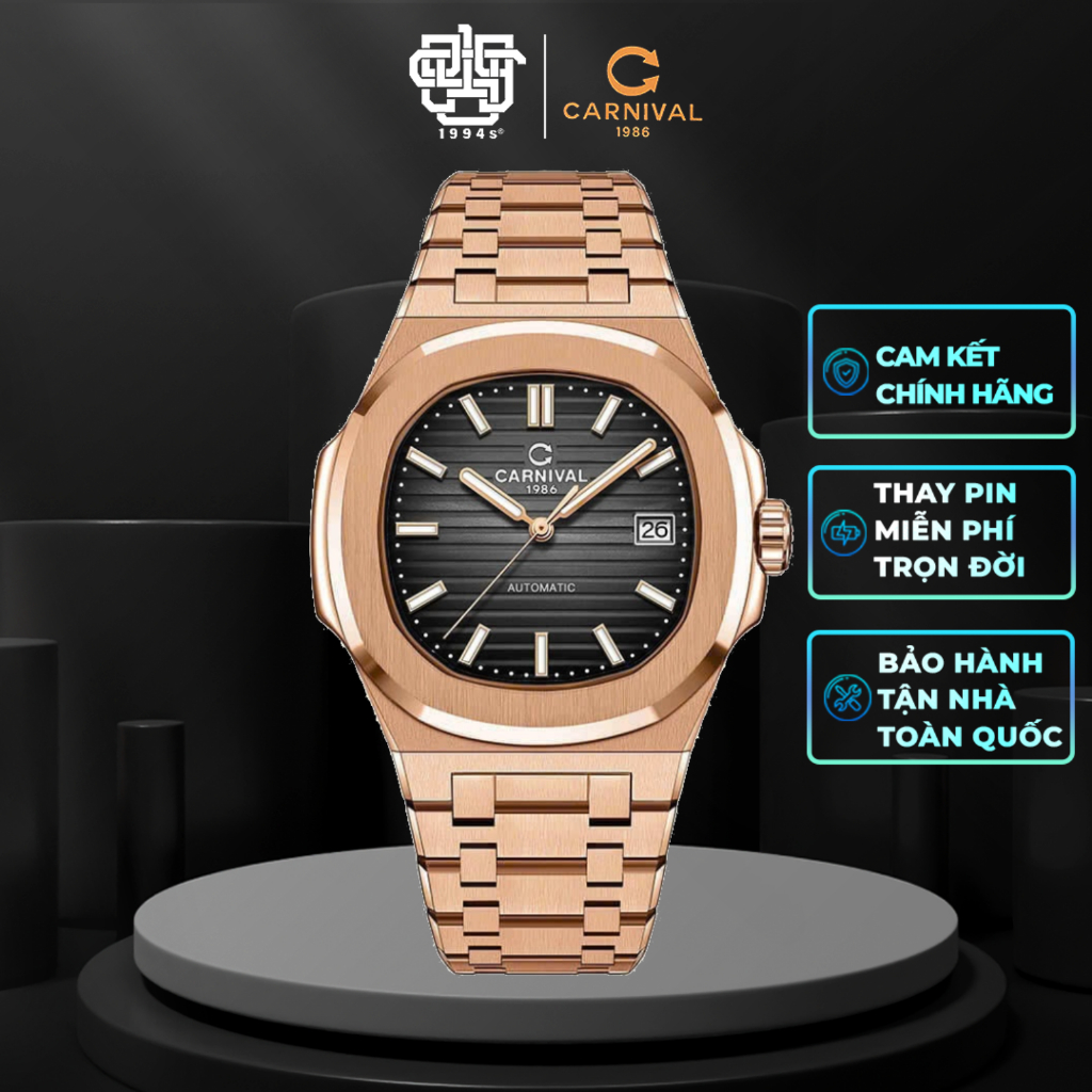 Đồng Hồ Nam CARNIVAL 8108G1-VH-D Automatic Thanh Lịch Hàng Chính Hãng