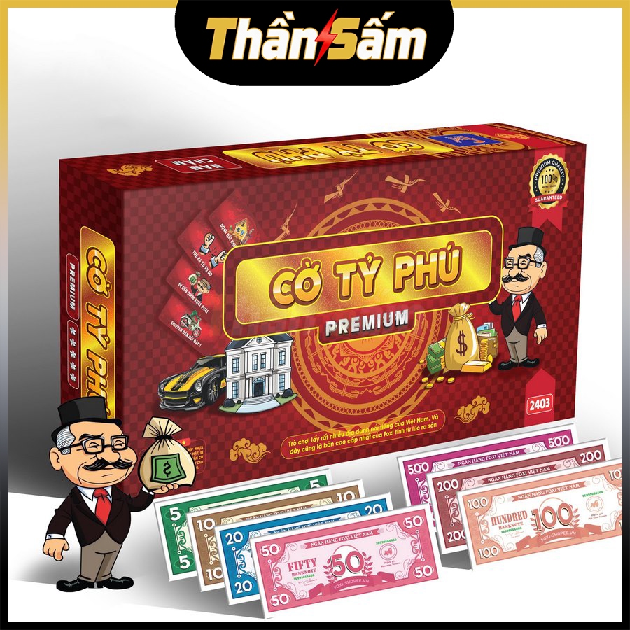 [Foxi] Cờ Tỷ Phú Premium Full Nam Châm Foxi Size Lớn Nhất Cờ Tỉ Phú Đồ Chơi Trí Tuệ Trẻ Em