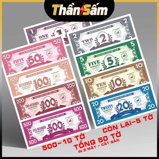   2 Mặt  Combo 50 Tờ Tiền Chơi Cờ Tỷ Phú Đã Cắt Sẵn Phụ Kiện Cờ Tỉ Phú Foxi Sato LHT Đồ Chơi Trí Tuệ 