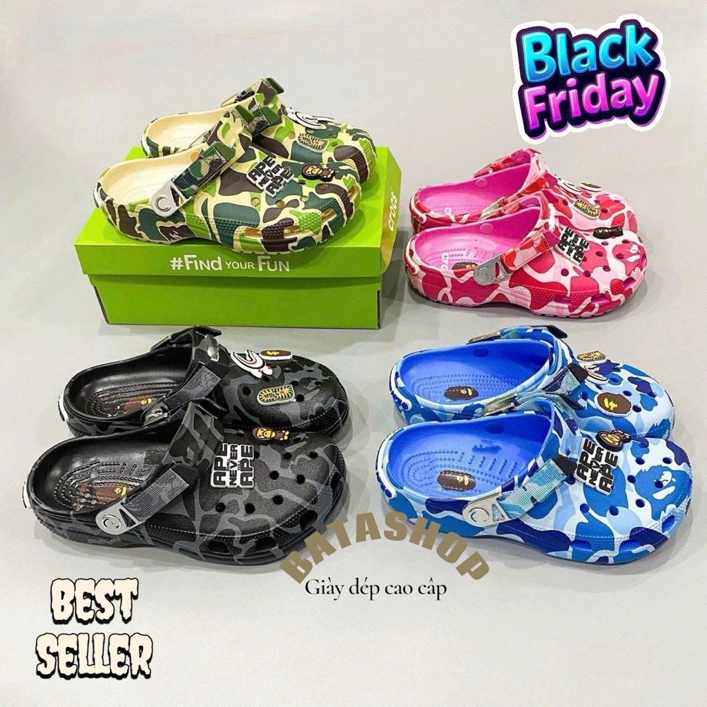 Dép Cross Bape phiên bản vip nhiều màu (tặng box+ charm)