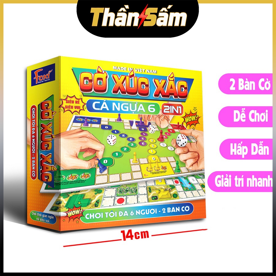 [Foxi] Cờ Xúc Xắc Cá Ngựa 6 Người Chơi Foxi Cờ Đua Ngựa Hàng Độc Đồ Chơi Trí Tuệ Trẻ Em Tư Duy