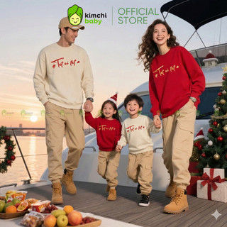   12-85kg  Áo nỉ TẾT 2026 cho bé trai bé gái và gia đình lót lông cao cấp KAMSAMITA form thụng vải cotton premium 