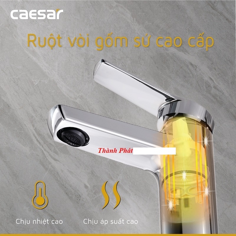 HappyHomeHn1 –B200CU - [CHÍNH HÃNG] Bộ Vòi Nóng Lạnh Lavabo CAESAR B200CP - B200CU