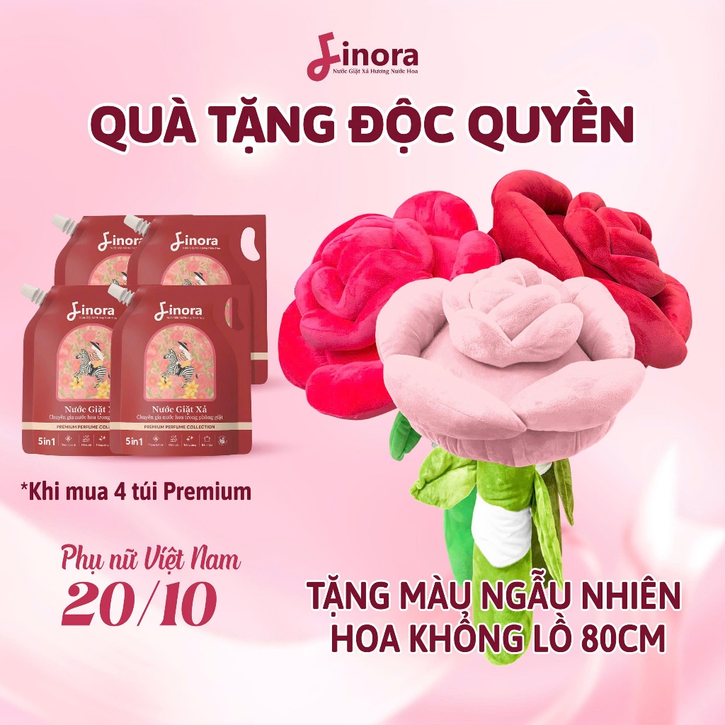Combo nước giặt Finora phiên bản Premium 1 Lít + Tặng 1 Hoa Hồng khổng lồ