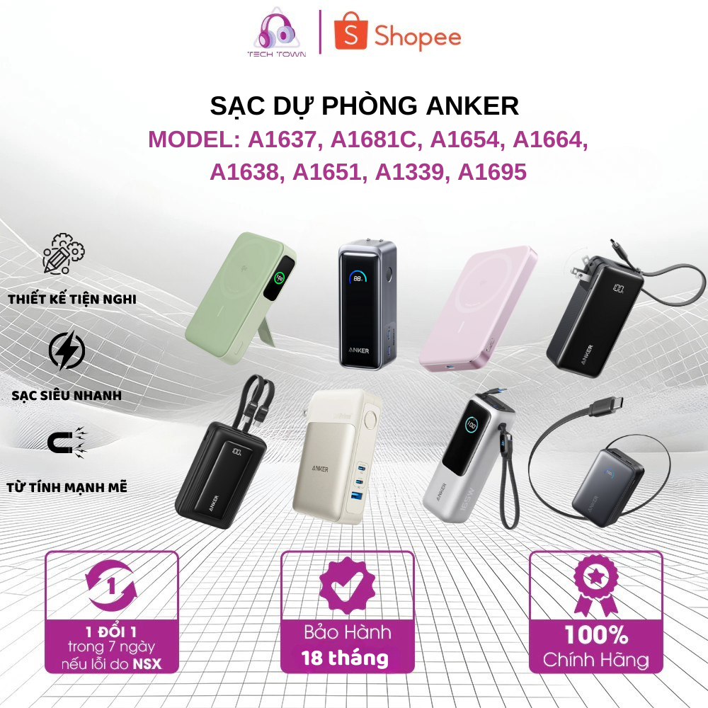 ANKER A1695 A1339 A1651 A1638 A1664 A1654 A1681C A1637 - Bảo hành chính hãng 18 tháng