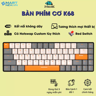  Bàn phím cơ gaming bluetooth không dây K68 - 2 Mode   Không dây Bluetooth  - 68 Phím Hotswap 