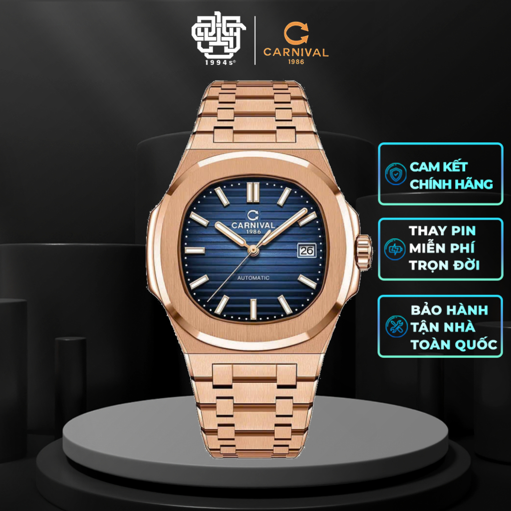 Đồng Hồ Nam CARNIVAL 8108G1-VH-X Automatic Thanh Lịch Hàng Chính Hãng