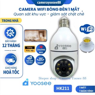  Camera WIFI YOOSEE Chui Bóng Đèn 1 Mắt 2 Mắt FHD Ban Đêm Có Màu Đàm Thoại 2 Chiều Xoay 360 Độ 