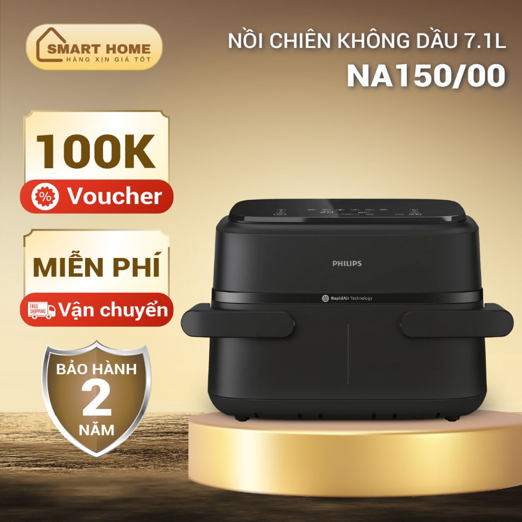 Nồi chiên không dầu Philips NA150/00 7.1 lít | Hàng chính hãng. Bảo hành 2 năm toàn quốc.