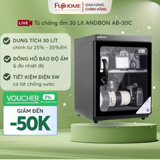 Tủ chống ẩm máy ảnh 30 Lít ANDBON AB-30C, tủ hút ẩm ống kính máy ảnh điện tử 30L 2ngăn dry cabinet