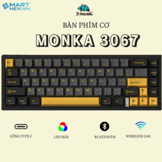  Bàn phím cơ không dây MONKA 3067 Pro V2 - Có Hotswap - Mạch xuôi - App tùy chỉnh LED RGB 
