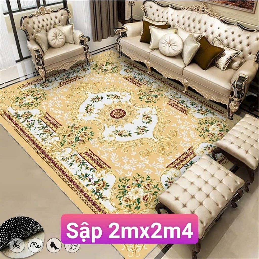 Thảm Trải Sập ,Thảm Trải Sàn ,Thảm Chiếu Ngựa kích thước 2mx2m4 mẫu hoàng gia