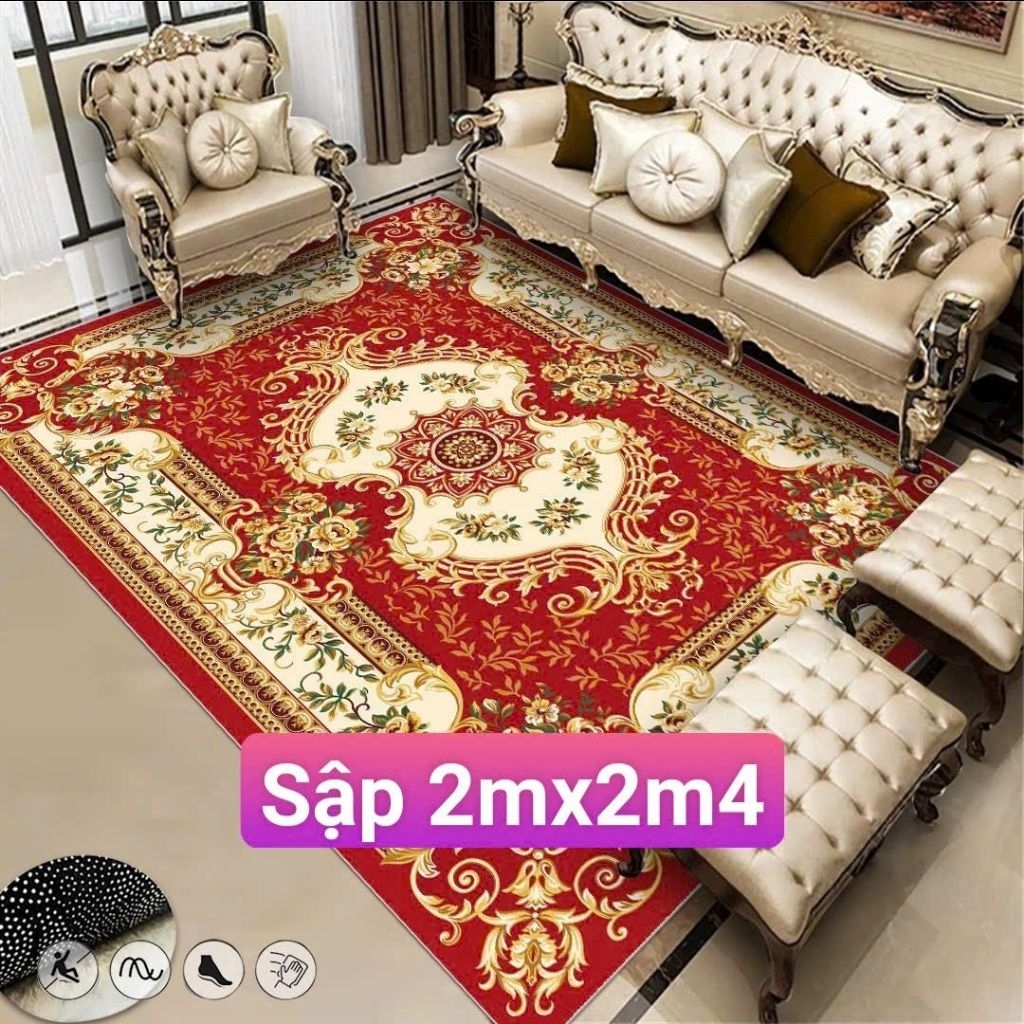 Thảm Trải Sập - Thảm Chiếu Ngựa 2mx2m4 mẫu hoàng gia