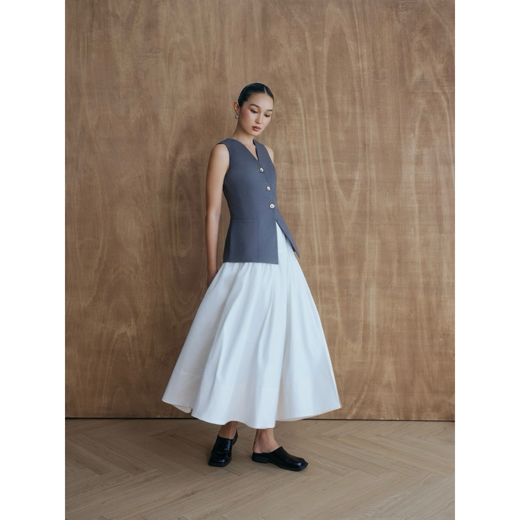 FIGANDTONKA Áo Vest Linen Cao Cấp Granite Vest - Linen Japan Limited Edition Xám Size XS-L