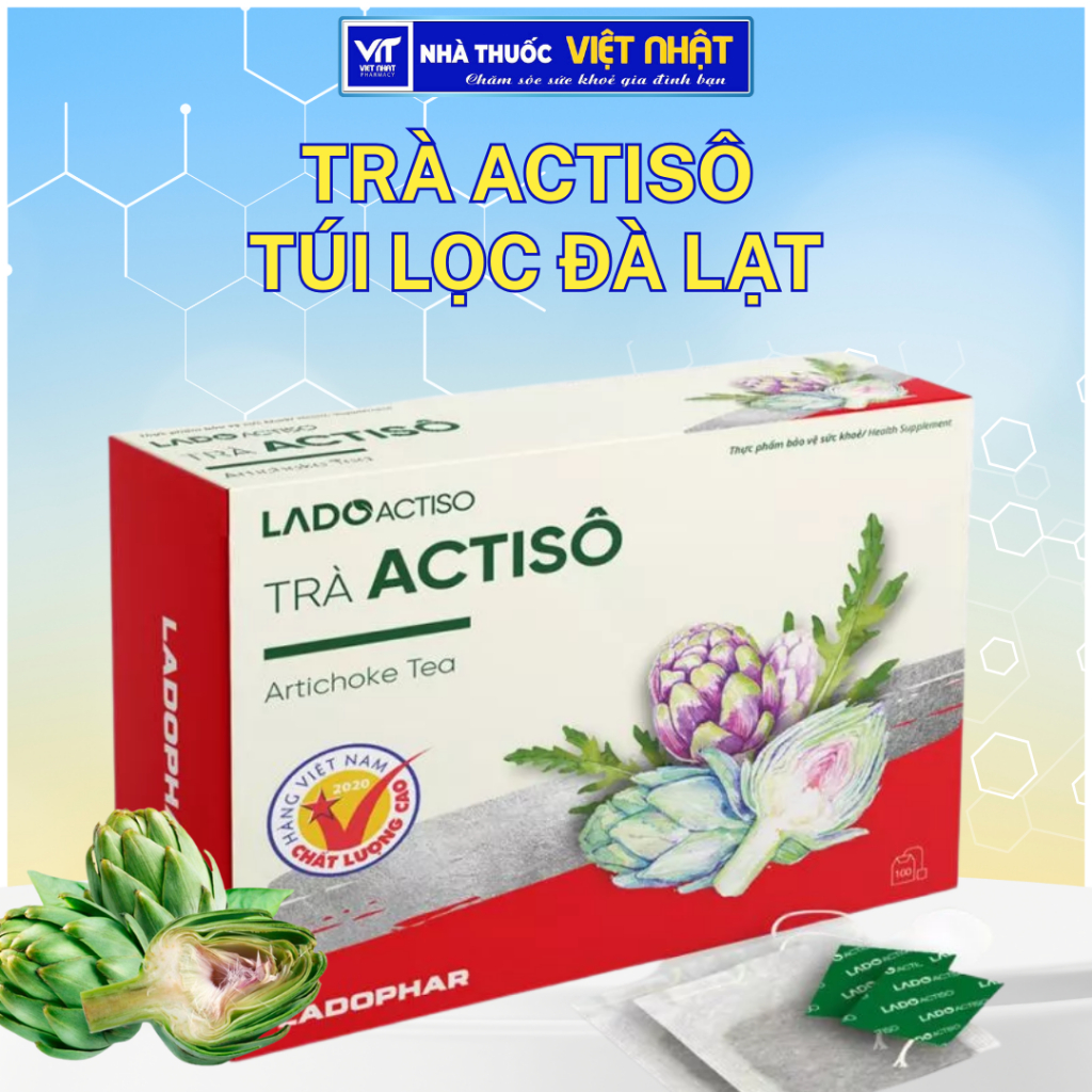 Actiso Đà Lạt Hộp 20 gói Ladophar Trà Atiso túi lọc