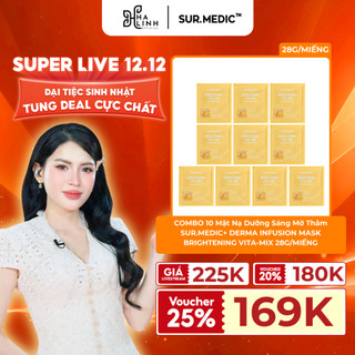  VHL x Sur.medic - COMBO 10 Mặt Nạ Dưỡng Sáng Mờ Thâm Sur.Medic+ Derma Infusion Mask Brightening 28g 