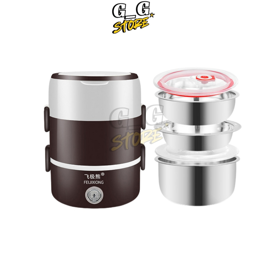 Hộp Đựng Cơm Hâm Nóng Cắm Điện 3 Ngăn, Cặp Lồng Cơm Giữ Nhiệt - GGStore