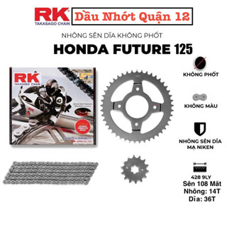  Honda Future 125 Bộ Nhông Sên Dĩa RK Thông Số 14T - 36T Sên 428SB-108L Chính Hãng RK Takasago 