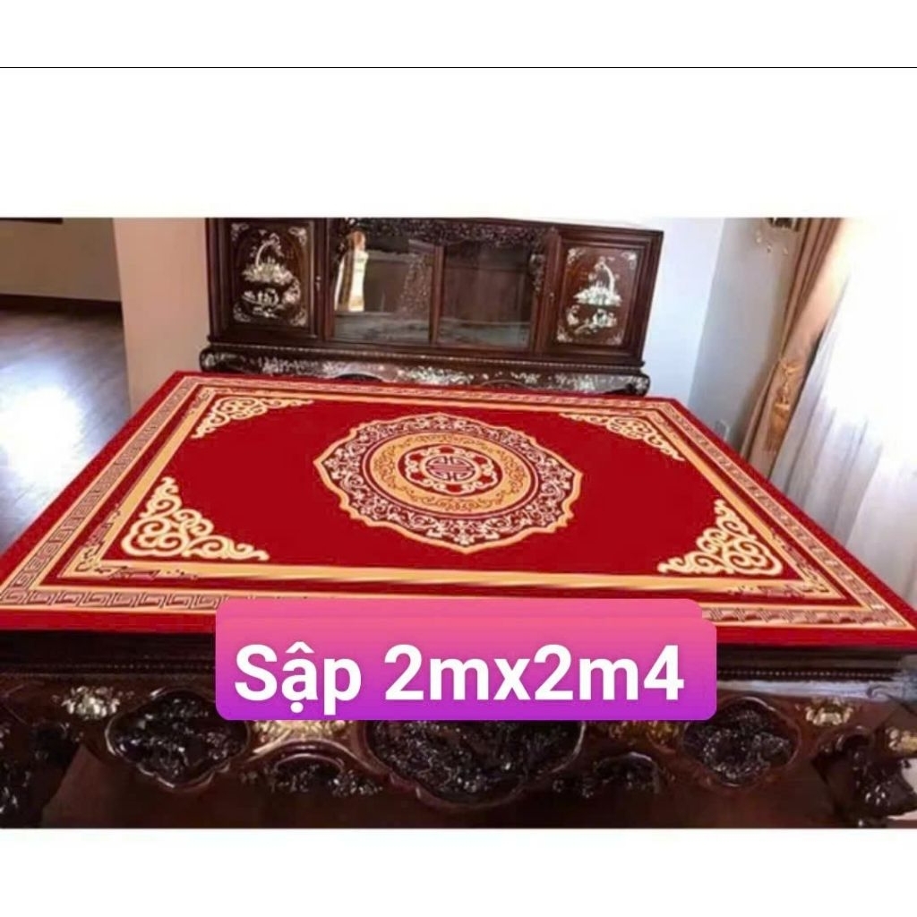 Thảm Trải Sập- Thảm Chiếu Ngựa 2mx2m4 mẫu hoàng gia