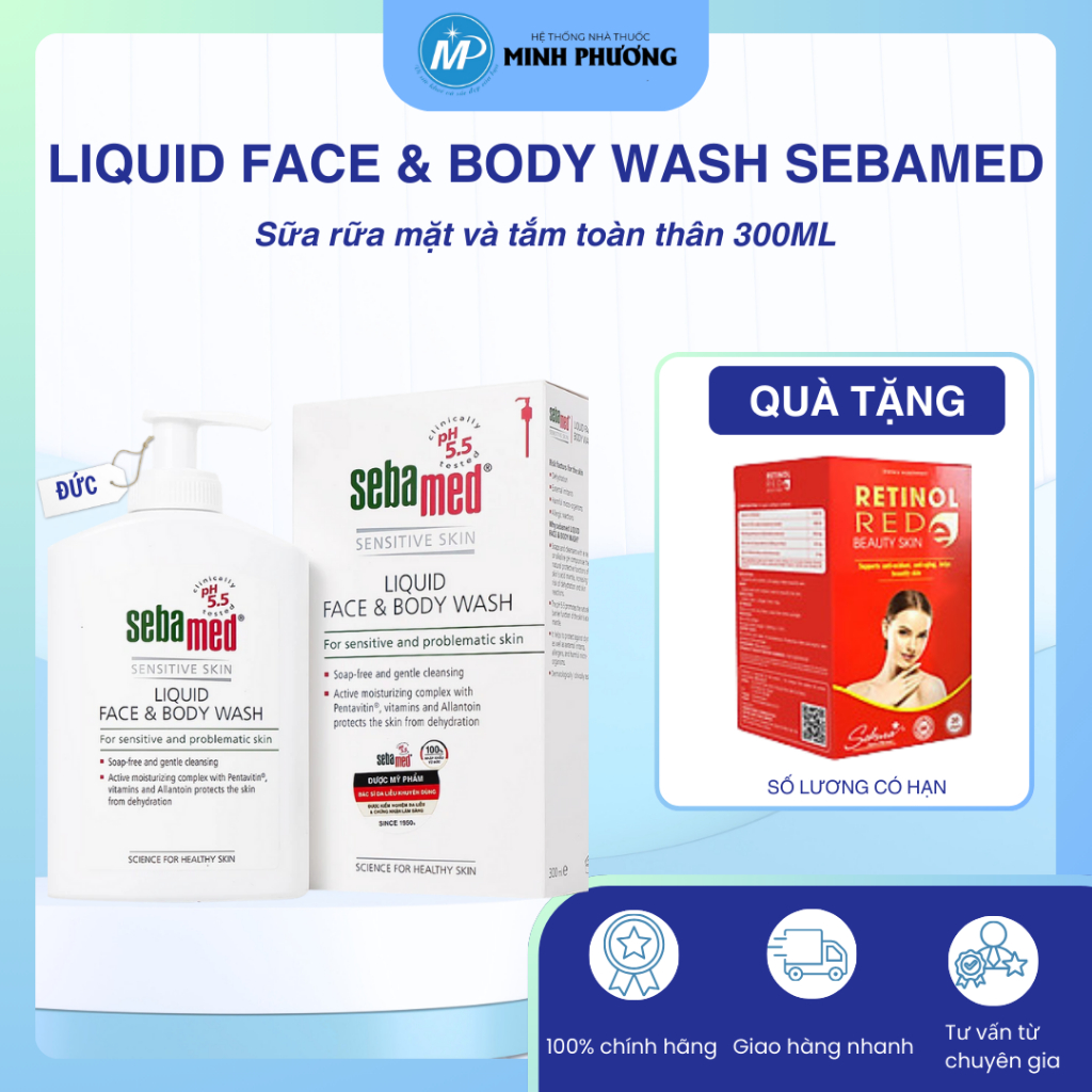 ✅ [CHÍNH HÃNG] Sữa rửa mặt toàn thân da nhạy cảm Sebamed pH 5.5
