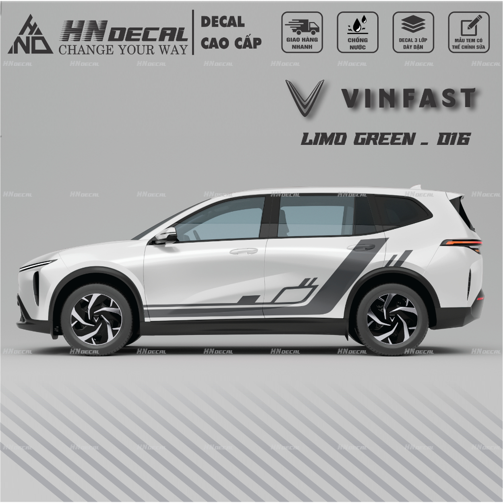 Decal dán xe LIMO GREEN -  Tem dán xe LIMO GREEN mẫu mới nhất nhiều màu sắc ( MẪU 016 )