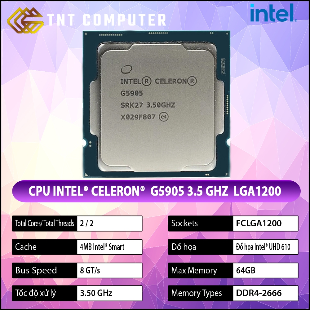 CPU Celeron G5905 G5900 3.5 GHz Bộ xử lý CPU hai lõi đã qua sử dụng 4M 58W LGA 1200 2nd