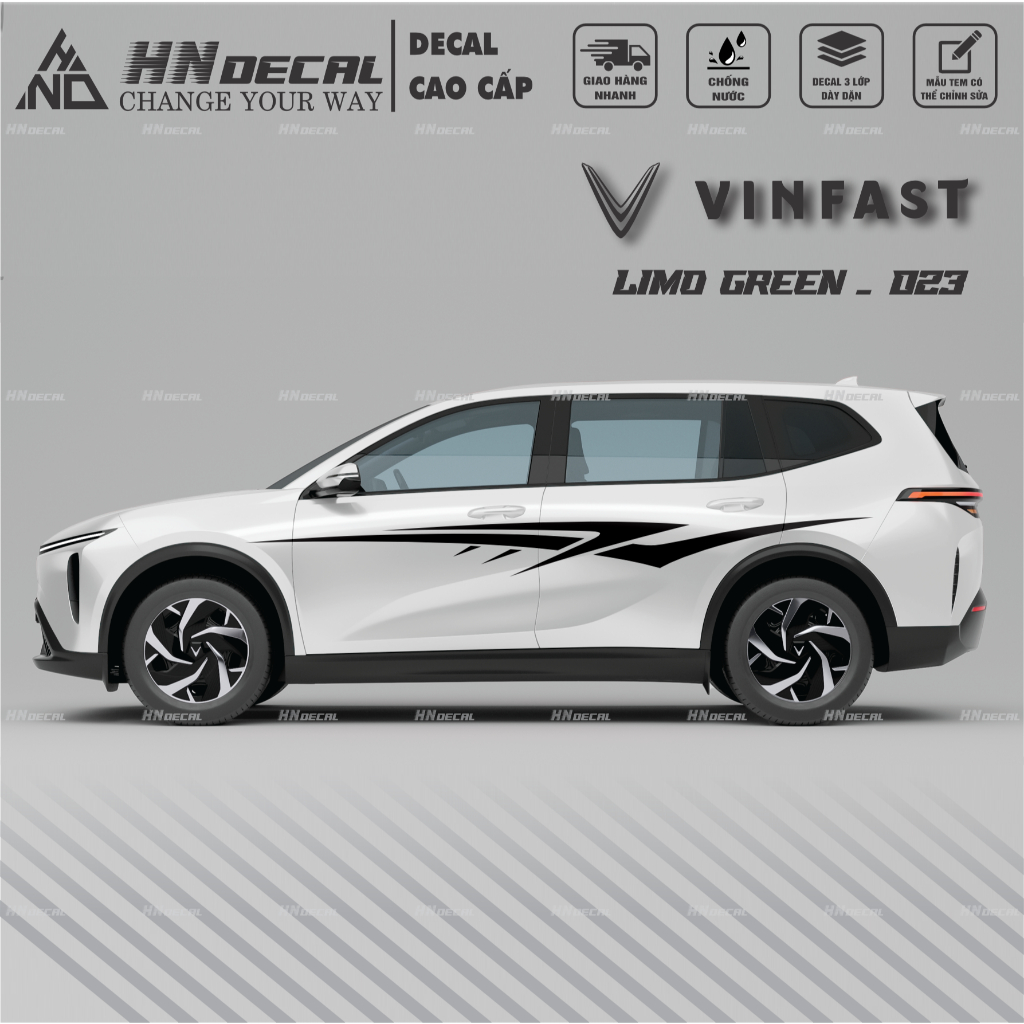Decal dán xe LIMO GREEN -  Tem dán xe LIMO GREEN mẫu mới nhất nhiều màu sắc ( MẪU 023 )