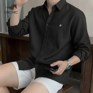  Áo Sơ Mi Nam Thuận Buồm Xuôi Gió Tay Dài Màu Đen Oxford Premium Mát Form Dáng Thoải Mái Thấm Hút Tốt Unichic SMTBXG789 