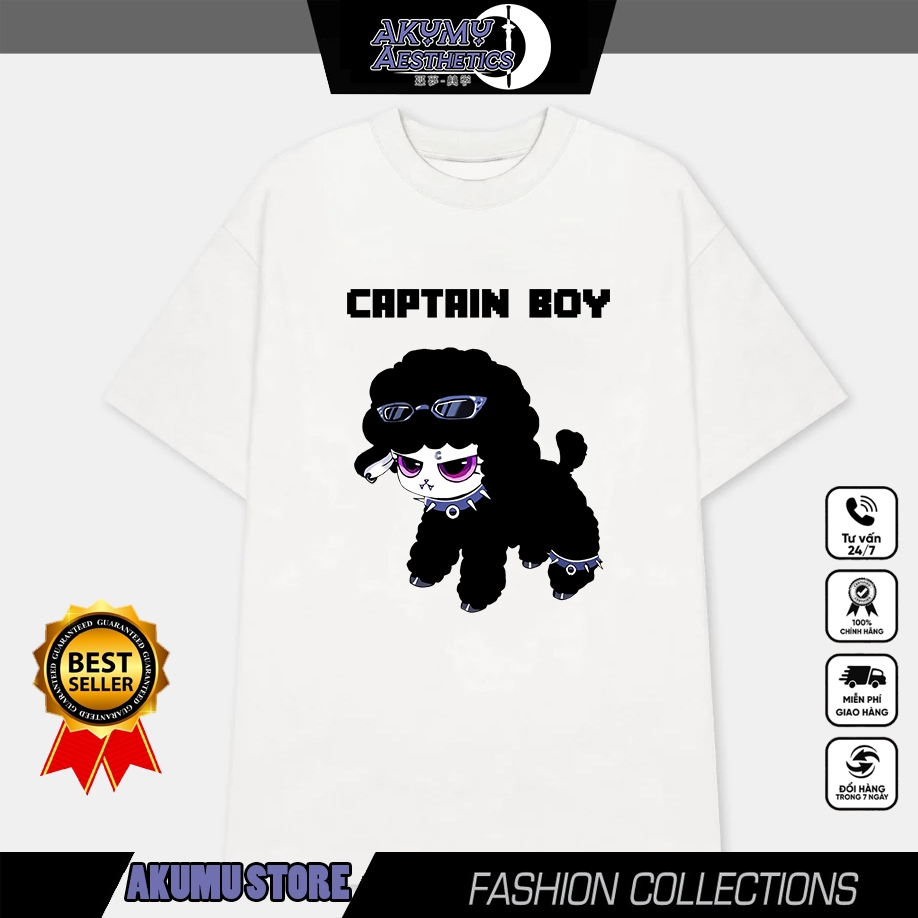 Áo thun cừu Captain boy - Muzik Quang Hùng Master D - Rhyder - Captain boy - Dương Domic - Black Pin