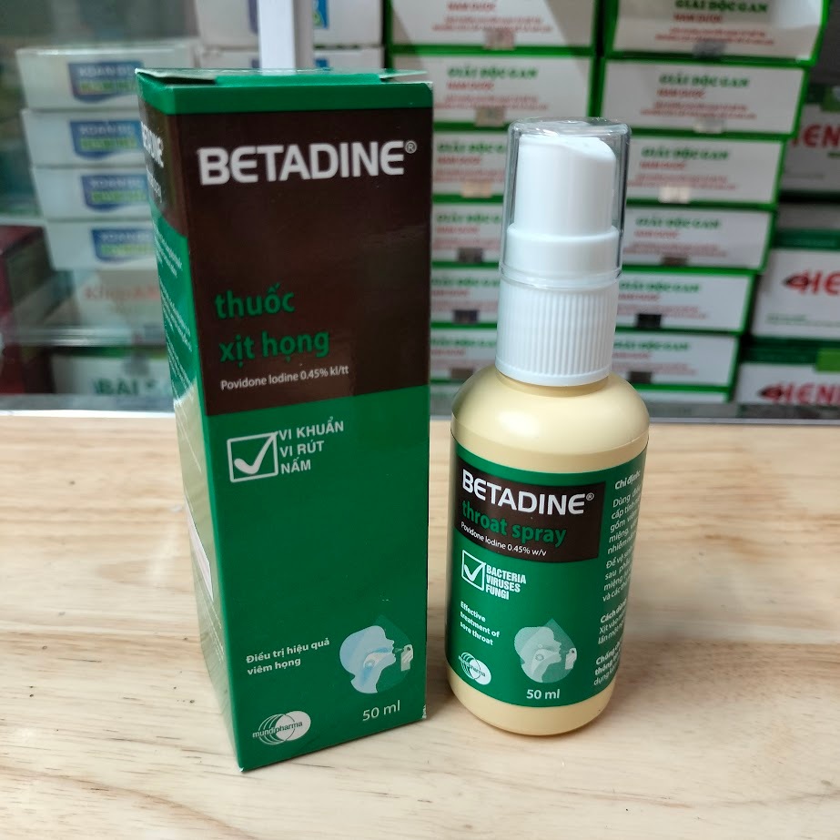Chính hãng] Xịt họng Betadine Throat Spray chai 50ml