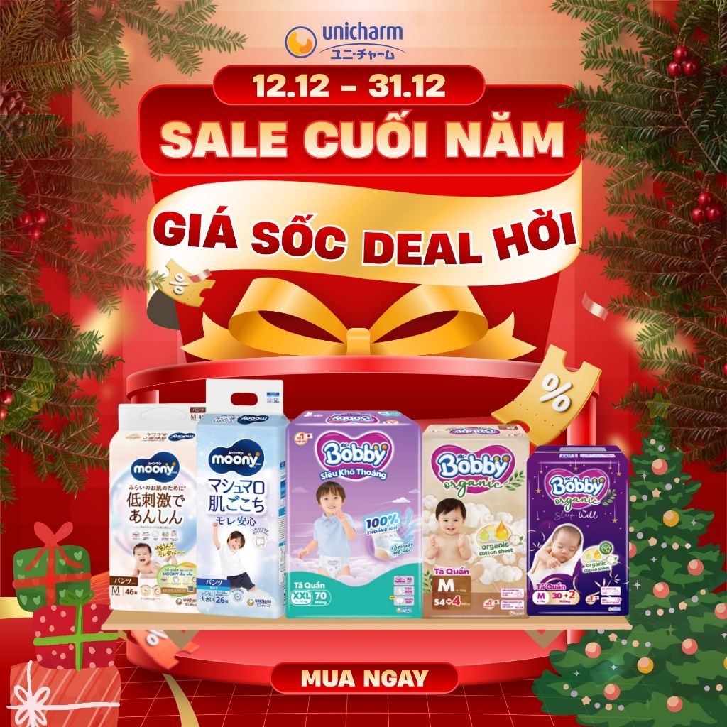 Tã quần Bobby Siêu khô thoáng size M-XXL