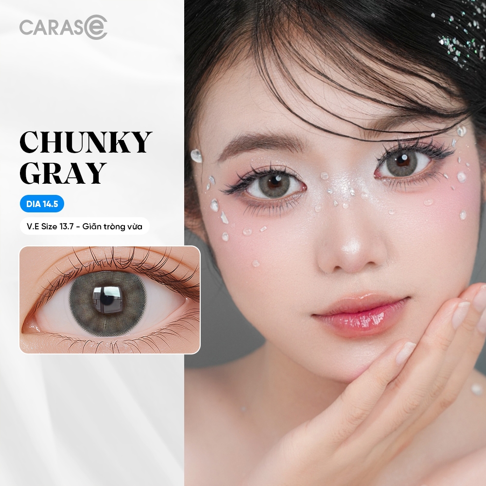 Kính Áp Tròng CARASE 3 Tháng Standard - Lens cận Xám Rêu - CHUNKY GRAY [1 chiếc]