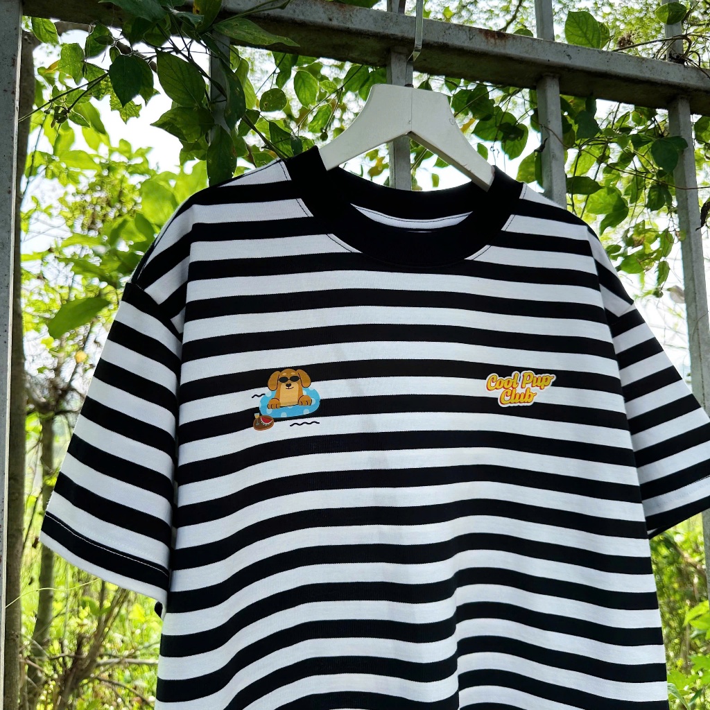 Áo Thun Boxy Sọc Ngang Cool Pup Club Local Brand Homiesstu, Áo Nam Nữ Unisex Menswear Hot Trend 2025 | BigBuy360 - bigbuy360.vn