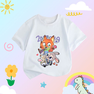 Áo thun, áo phông cộc tay in hình ZOOTOPIA đễ thương, ngộ nghĩnh cho bé trai, bé gái từ 9kg-34kg