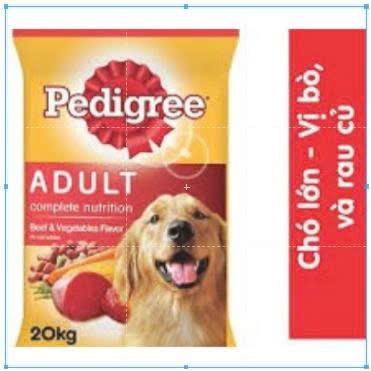 Thức ăn chó lớn Pedigree vị bò bao 20kg